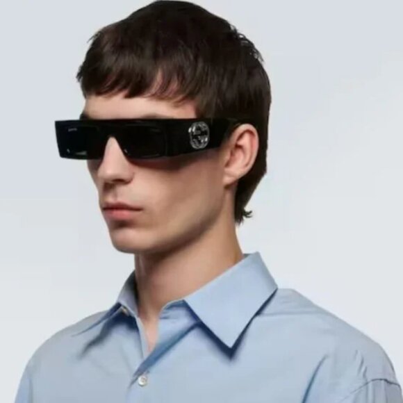 NEW GUCCI BLACK SQUARE UNISEX SUNGLASSES GUCCI - Picture 1 of 15